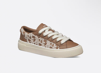 Dior B33 Spin Sneaker – Limited & Numbered Edition  Brown Calfskin & Cream Dior Oblique Embroidery