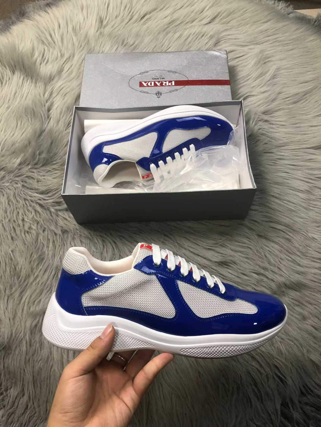 Prada America’s Cup Sneakers – Patent Leather & Technical Fabric