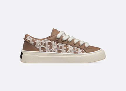 Dior B33 Spin Sneaker – Limited & Numbered Edition  Brown Calfskin & Cream Dior Oblique Embroidery