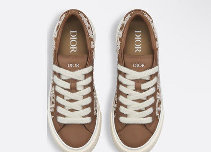Dior B33 Spin Sneaker – Limited & Numbered Edition  Brown Calfskin & Cream Dior Oblique Embroidery