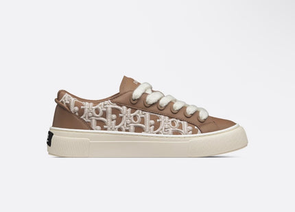 Dior B33 Spin Sneaker – Limited & Numbered Edition  Brown Calfskin & Cream Dior Oblique Embroidery