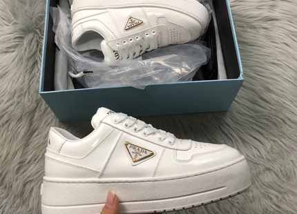 Prada Flatform Downtown Leather Sneaker