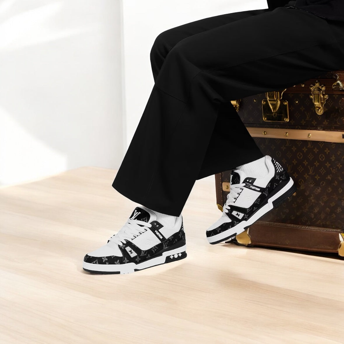 Louis Vuitton LV Trainer Sneaker – Black & White Monogram Edition